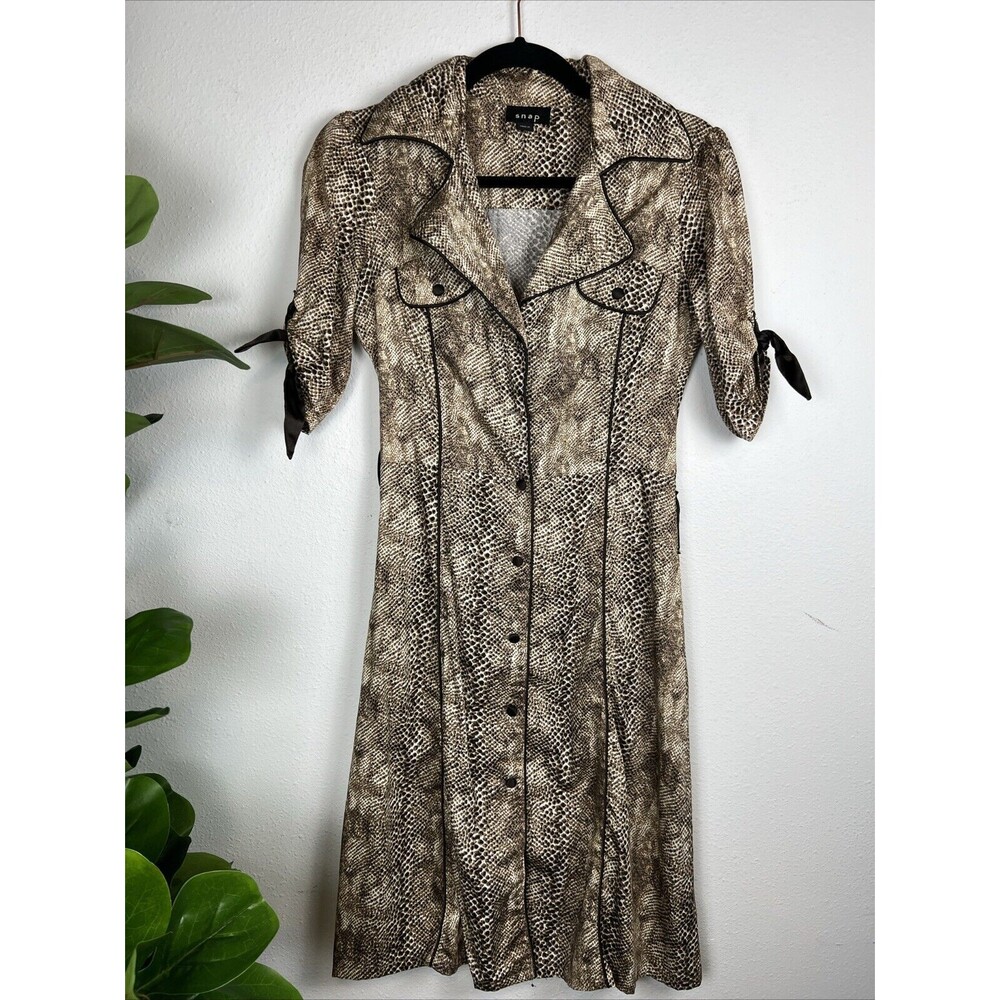 Snap Retro‎ Fit Flare 50's Style Snake Print Skater Dress 3 Rockabilly Coquette